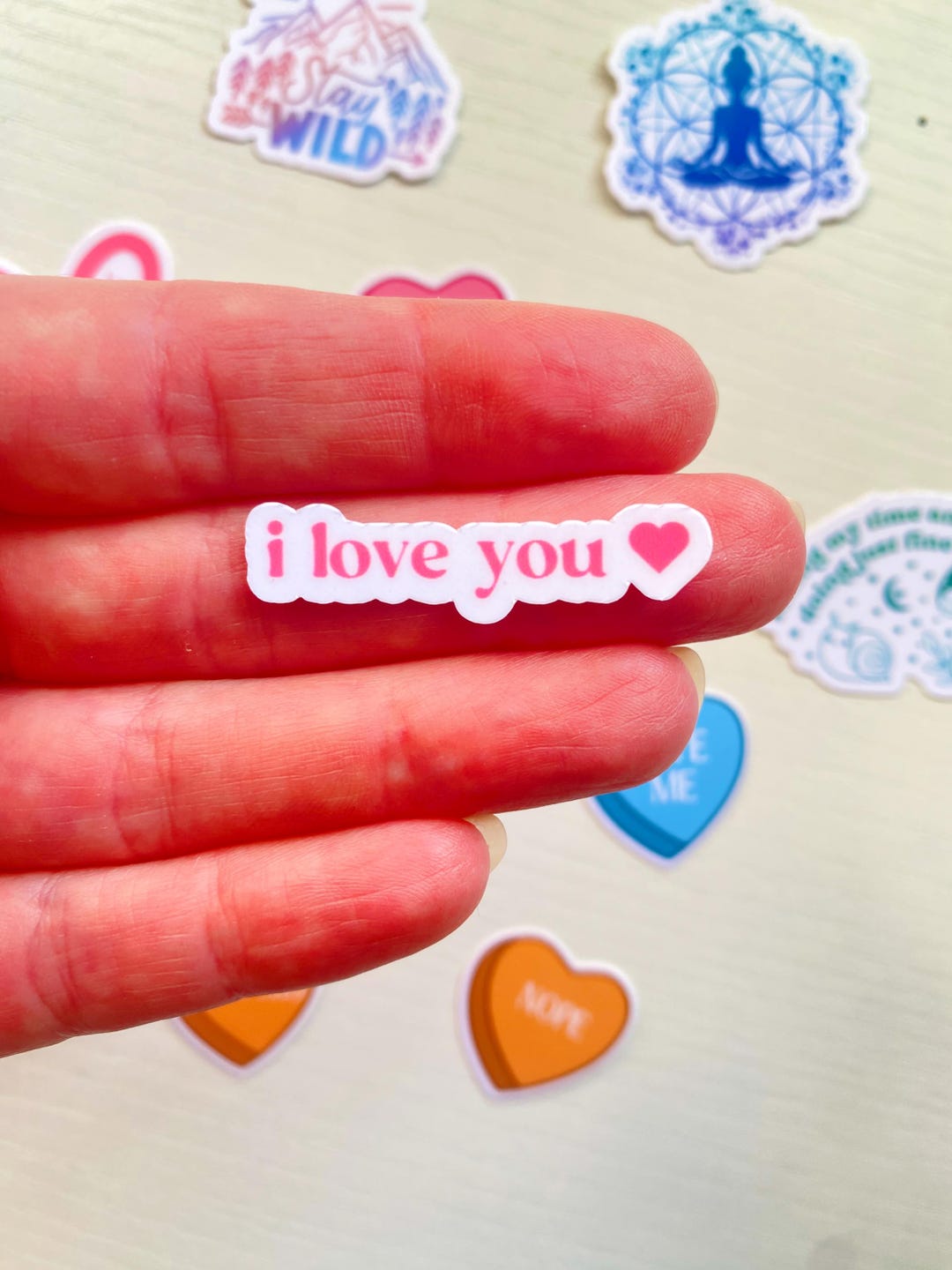 I Love You Valentines Heart Sticker - Tiny Sticker Pack - Mini Sticker ...