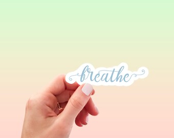 Yoga Aufkleber - Just Breathe - Meditation Aufkleber - Laptop Aufkleber - Wasserflasche Aufkleber