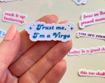 Trust Me, I'm a Virgo Tiny Zodiac Sticker - Tiny Astrology Journal Stickers - Tiny Planner Sticker - Zodiac Sticker Pack - Virgo Gift Idea