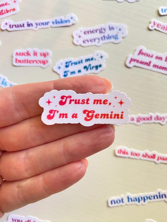 Trust Me, I'm a Gemini Tiny Zodiac Sticker - Tiny Astrology Journal Stickers - Tiny Planner Sticker - Zodiac Sticker Pack - Gemini Gift Idea