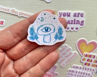 Magic Mushroom Sticker - Tiny Mushroom Sticker - Journal Stickers - Tiny Sticker - Cute Sticker Pack - Nature Sticker