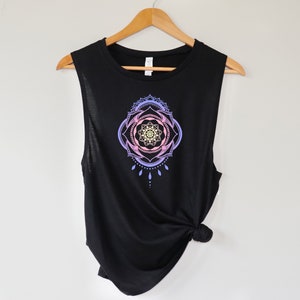 Mandala Tank Top for Women, Athletic Yoga Tank Top
