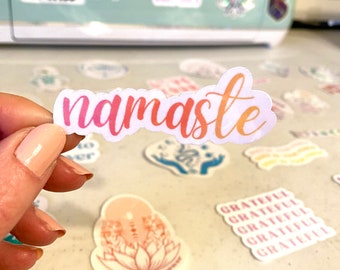 Namaste Aufkleber, Yoga Aufkleber, Holographische Aufkleber für Laptop, Wasserflasche Aufkleber