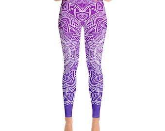 Lila Leggings, Leggings für Frauen, Lila Mandala Leggings, Lila Mandala, Lila Leggings für Frauen, Festival Leggings