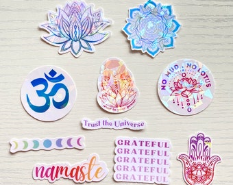 Tiny Yoga Sticker Pack - Set of 10 Mini Yoga Stickers - Zen Stickers