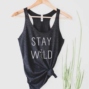 Débardeur de yoga Stay Wild pour femme, débardeur fleurs sauvages, débardeur léger, débardeur confortable