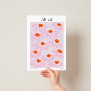 Aries Zodiac Print - Zodiac Poster as Art Print - For Him and Her as a Gift and Decoration