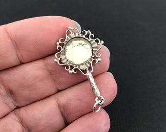 Vintage CHIM sterling silver hand mirror bracelet charm