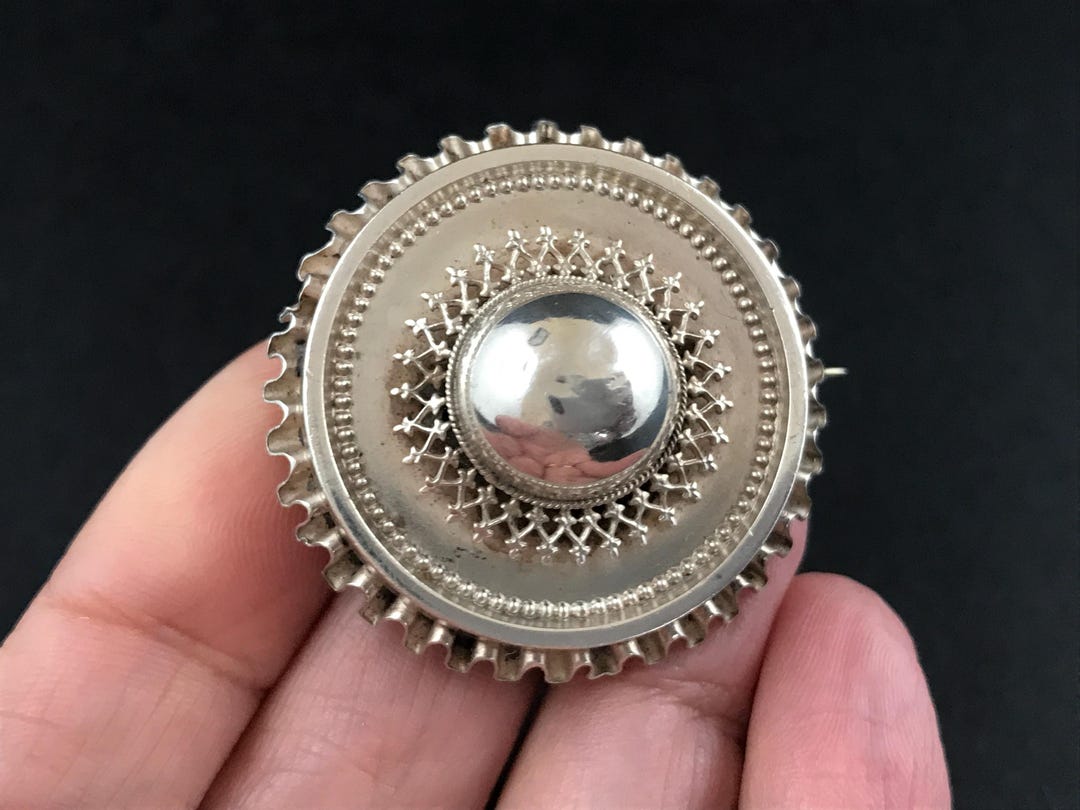 Antique Victorian Unmarked Silver Target Brooch - Etsy