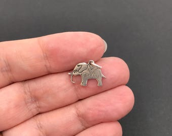 Tiny vintage sterling silver elephant bracelet charm