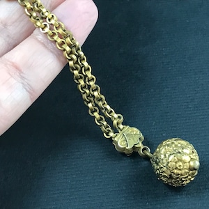 Antique Victorian rolled gold pocket watch dangle attachment with ball fob, Albertina accessory image 4