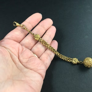 Antique Victorian rolled gold pocket watch dangle attachment with ball fob, Albertina accessory image 2