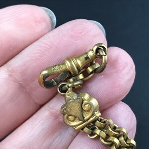 Antique Victorian rolled gold pocket watch dangle attachment with ball fob, Albertina accessory image 8