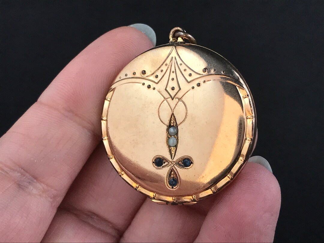 Pendentif Ancien Or 14k Blanc - Diamant Old Mine Cut & Rose Cut - Époque Art Déco/Édouardienne