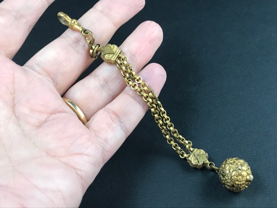 Antique Victorian rolled gold pocket watch dangle… - image 1