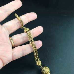 Antique Victorian rolled gold pocket watch dangle attachment with ball fob, Albertina accessory image 9