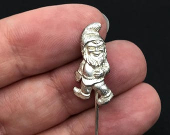 Vintage sterling silver Gnome stick or tie pin