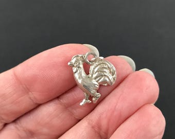 Vintage sterling silver Cockerel bracelet charm
