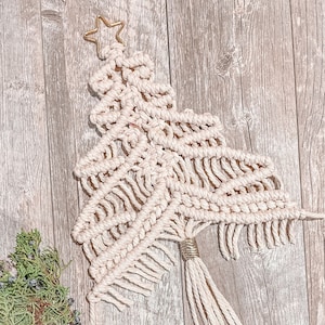 Boho Holiday Door Hanger Front Door Decor Vintage Macrame Christmas Tree Hostess Gift Rustic Christmas Decor