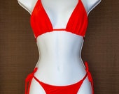 Scrunch Back Side-Tie Cheeky Bikini Medium One Size Fits Most