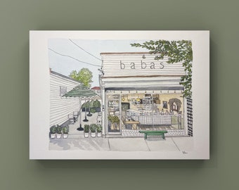 babas on canon original watercolor painting | charleston, sc