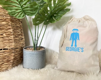 Personalized Toy Drawstring Bag: Kids Room Storage (25x35cm)