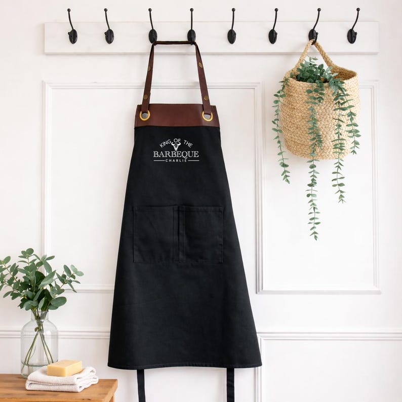 Personalised BBQ Apron – Gift for Dad, Husband, or Grandad | Birthday, Christmas Gift | Barbecue Apron for Men | FREE UK Postage image 5