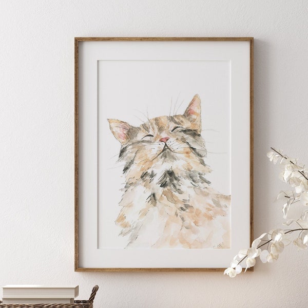 Cat Print, Wall Art, Cat Art Print, Cat Wall Decor, Cat Wall Art, Cat Lover Gift, Cat Portrait, Pet Portrait
