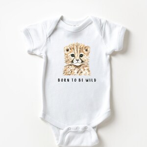 Born to be Wild Cheetah Onesie® – Personalized Unisex Onesie® – Safari Baby Shower Gift – Wild One Gift for Baby – Cute Baby Onesie®
