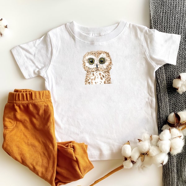 Owl Toddler T-Shirt, Adorable Owl shirt, Kid's T-shirt, Wild Animal Toddler Shirt, Personalized Toddler T-shirt, Custom Shirt for Child