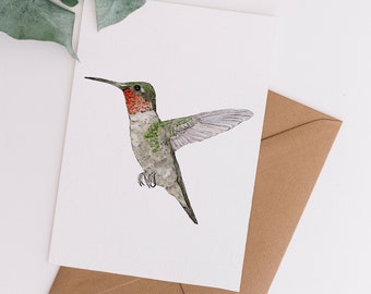 Hummingbird Card, Hummingbird, Blank Card, Birthday Card, Blank Greeting Card, Kids Birthday Card, Retirement Card