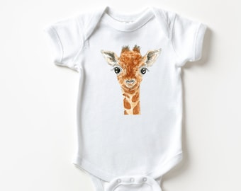 Tutina personalizzata per neonato con giraffa – Tutina Safari Acquerello