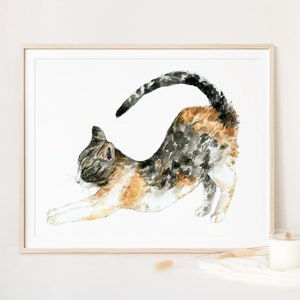 Cat Art Print, Calico, Cat Wall Decor, Cat Wall Art, Cat Lover Gift, Cat Portrait, Pet Portrait, Watercolor Cat