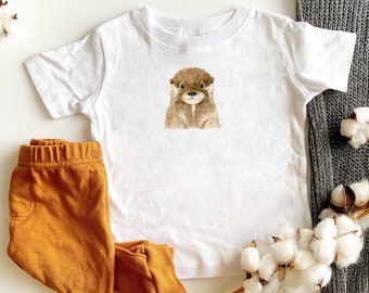 Otter-Kleinkind-T-Shirt, entzückende Otter-Shirt, Kinder-T-Shirt, Wildtier-Kleinkind-Shirt, personalisiertes Kleinkind-T-Shirt, benutzerdefiniertes Shirt für Kind