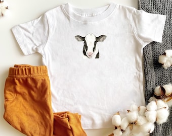 Koe peuter T-shirt, koe T-shirt, Kid's T-shirt, boerderij peuter shirt, gepersonaliseerde peuter T-shirt, aangepaste shirt voor kind, koe kleding