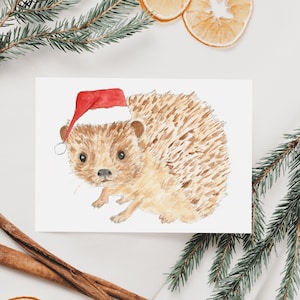 Hedgehog Christmas Card, Holiday Card, Hedgehog, Christmas Card, Gift, Blank Card, Christmas Card Set