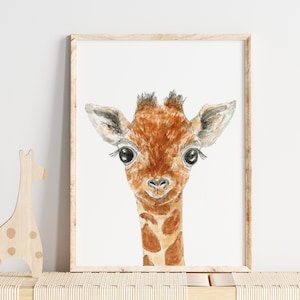 Watercolor Giraffe, Giraffe Painting, Giraffe art, Safari Nursery, Safari Theme, Giraffe wall decor, Giraffe wall hanging, Safari decor