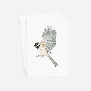Carte de voeux mésange - oiseau fixe - mésange à tête noire - oeuvre d'art oiseau