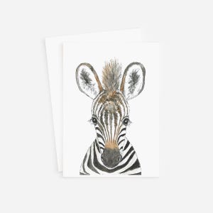 Carte zèbre - carte animal safari - thème animal safari - carte minimale de baby shower - carte minimale de baby shower animal