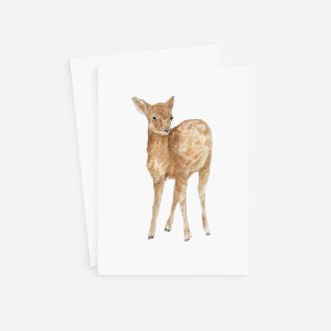 Carte de voeux cerf, carte animal de la forêt, carte d'anniversaire, carte de voeux vierge, carte de premier anniversaire