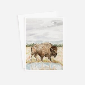 Bison Greeting Card - Bison Artwork - Indigenous Art - Father&#39;s Day Card