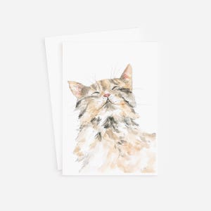 Carte de chat tigré - carte de voeux de chat - papeterie de chat - oeuvre d'art de chat - chat aquarelle - carte de chaton - art de chaton - jeu de cartes de chat