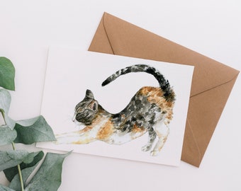 Cat Greeting Card, Cat Card, Card, Blank Card, Birthday Card, Animal Card, Cat Lover Gift, Kitten