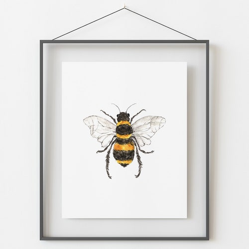 Bumble Bee Wall Art Print Faux Gold Foil Wall Art Bee Etsy