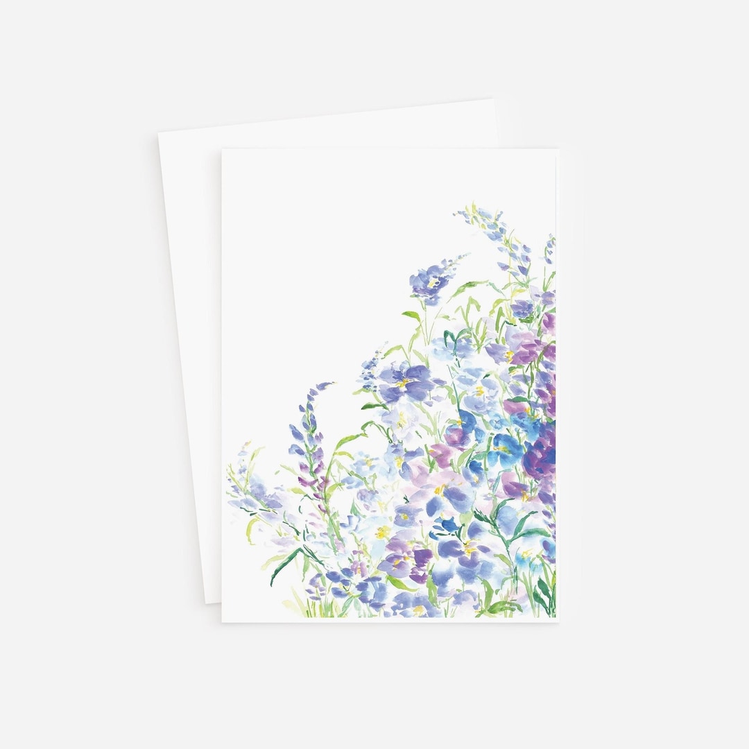 Watercolor Floral Greeting Card, Blank Inside - Etsy