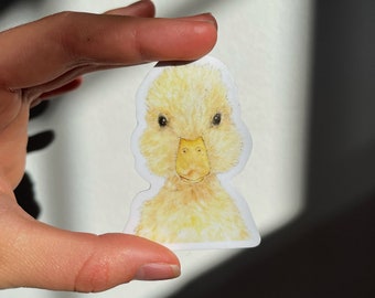 Baby Duckling Sticker, Watercolor Art, Waterproof Vinyl Decal