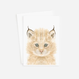 Carte de voeux Lynx - Lynx - carte d'anniversaire pour enfants - fabrication canadienne - carte animaux de la forêt