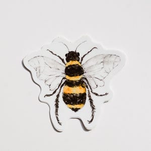 Bee Vinyl Sticker, Bee Decal, Bumblebee sticker, Honeybee sticker, Sticker for Hydroflask, Laptop, Waterbottle, Journal, Bee Art, Queen Bee