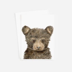 Bear Greeting Card - Bear Artwork - Bear Stationary - Bear Cub - Father's Day Bear Card - Papa Bear - Woodland Artwork