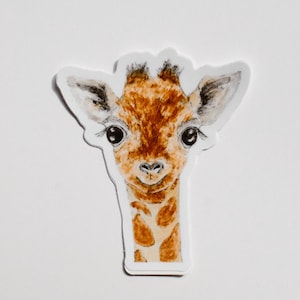 Giraffe Vinyl Sticker, Cute Sticker, Giraffe Decal, Waterproof Sticker, Waterbottle sticker, car decal, laptop sticker, bumper sticker